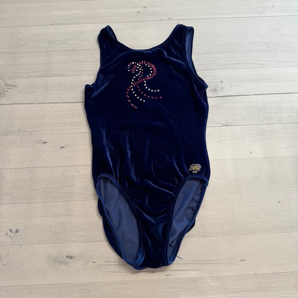 GK Sm by Gl navy blue velvet Leotard‎ adult medium